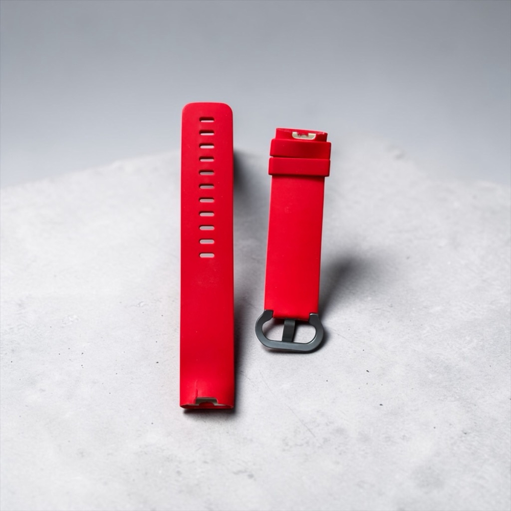 Red Silicone Watch Band Fitness Tracker Strap